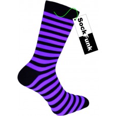 Super Stripey Neon Purple Teddy Boy Socks